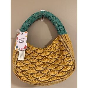 New Release Handcrafted in India Pineapple Charm Beaded Bag Viral TikTok